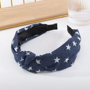 Navy Blue Star Top Knot Headband
